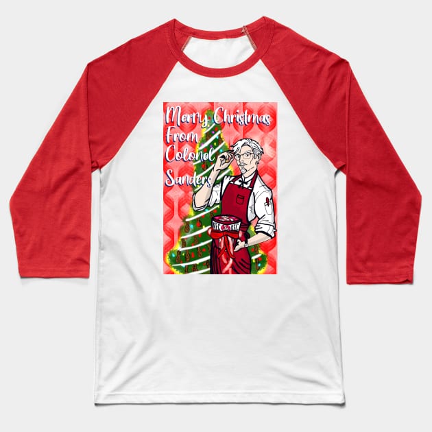 KFC for Christmas Baseball T-Shirt by TL Bugg